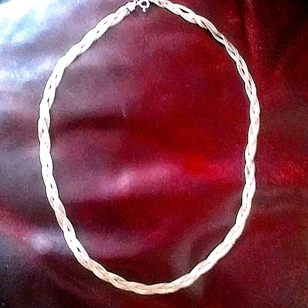 925 Sterling Silver Foxtail long chain